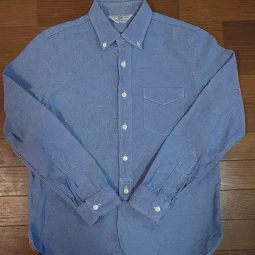 COOTIE 린넨 혼방 버튼 다운 긴팔 셔츠 라이트 블루