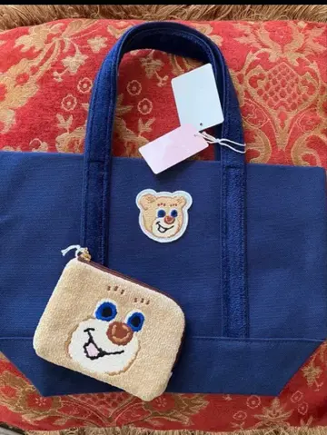 러브리바이페이러 올드 테디 와펜 토트 L자 지퍼 파우치 새상품