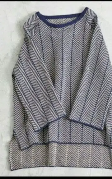 NARU 태즈매니아 램스울 헤링본 니트 스웨터 일본제