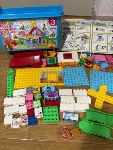 [ 중고품 ] 블록라보 빵공장과 미끄럼틀 집 블록 버킷 3세 이상