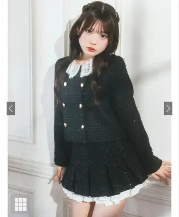 인팬 안감 부착 프릴 트위드 플리츠 미니 스커트 [gm838]