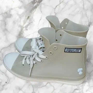 큐트한 스누피 모티브! 성숙/러블리 베이지 레인부츠 23.5