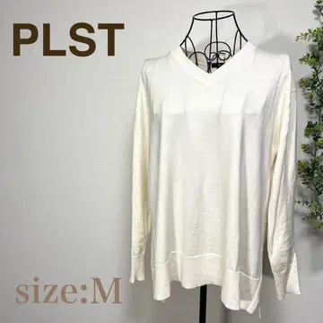 PLST 플라스테 엑스트라 파인 메리노 V넥 니트 아이보리 M