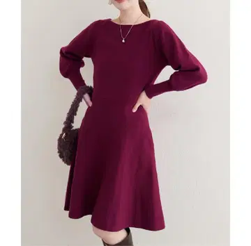 내추럴 꾸뛰르 ako 전후 2Way 미니 원피스 보르도