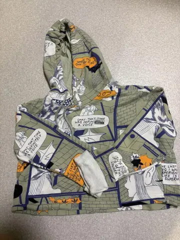 adidas 코믹 프린트 후드 부착 맨투맨과 팬츠 세트