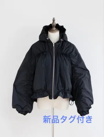 택 포함 새상품 Pois 포와 리본 블루종 블랙 아우터