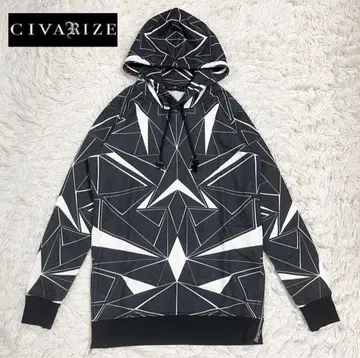 [새상품급] CIVARIZE 기하학 패턴 풀오버 후드티