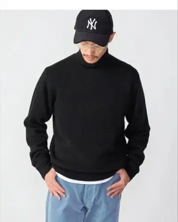 블랙 터틀넥 니트 캐시미어 100% SHIPS