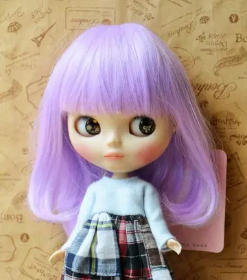 배송비 포함*네오 브라이스 사이즈 가발/라이트 퍼플/안으로 말린 미디엄