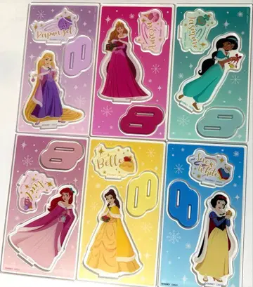 다이소 아크릴 스탠드 크리스마스 프린세스 라푼젤 오로라 공주 등 6점