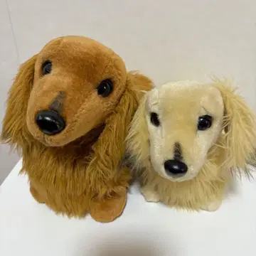 닥스훈트 봉제 인형 부자 2체 세트