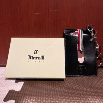 Marelli 블랙 가죽 카드 케이스