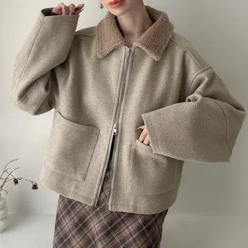 보아 칼라 숏 블루종 meiru M 사이즈