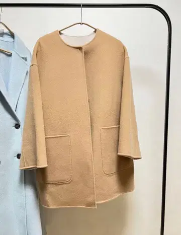 UNITED ARROWS WOMEN 바이컬러 리버 미들 코트