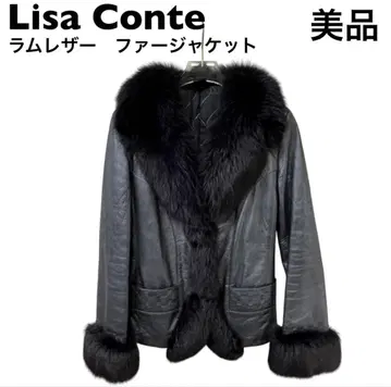 새상품급 리사콘테 Lisa Conte 램 가죽 퍼 자켓