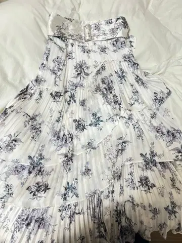 Sustainable 프린트 플리츠 캉캉 스커트