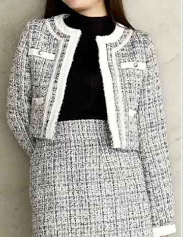 MERCURYDUO 트위드 노카라 자켓 S