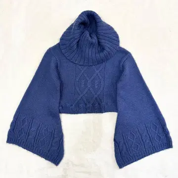 구제 의류 여성용 리메이크 니트 짧은 기장 하이넥 스웨터 vintage