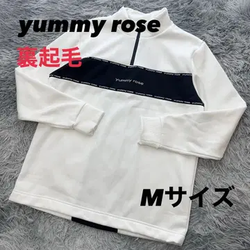 컨디션 최상 야미 로즈 맨투맨 하프 지퍼 풀오버 속기모 화이트