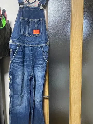 데님 오버롤 사과 자수 BigJohn 로데오 크라운