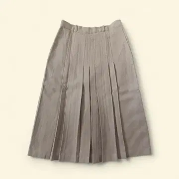 플리츠 스커트 울 플리츠 베이지 무릎 기장 오피스 캐주얼