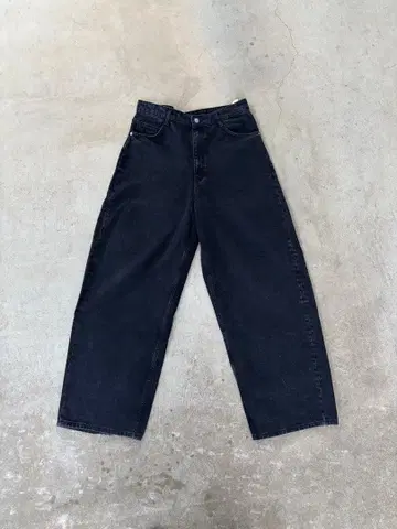 ZARA 와이드 레그 데님 블랙 배기 데님