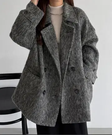 샤기 미들 코트 L 사이즈