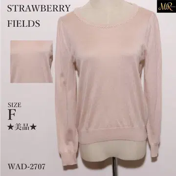 새상품급 스트로베리 필드 니트 긴팔 크루넥 펄 장식 엘레강트