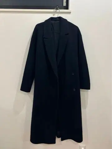 COS 네이비 울 롱 코트 벨트 포함 38