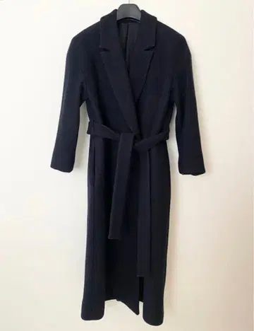 COS 네이비 울 롱 코트 벨트 포함 38