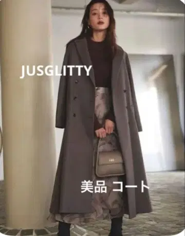 JUSGLITTY 더블 버튼 백 볼륨 코트 S 저스길리티