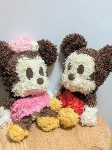 [컨디션 최상] 미키 & 미니 복슬복슬 봉제 인형