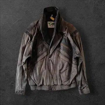 극강의 멋! XL 라이더스 리얼 가죽 자켓 브라운 y2k 더블 라이더스