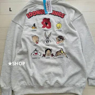 루니툰 캐릭터 집합 자수 트레이닝복 맨투맨 L