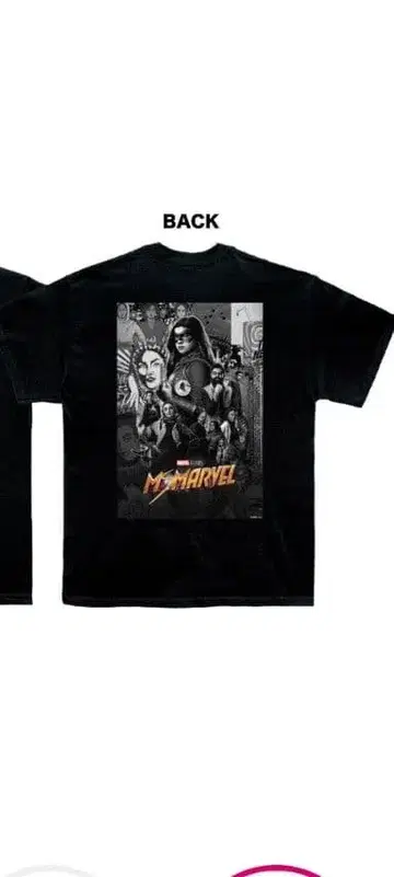 Ms. Marvel 캐릭터 티셔츠 블랙 새상품