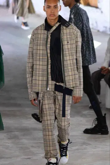 [ 정가 105840엔 ] sacai dr.woo 체크 자켓 블루종