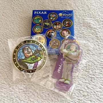 디즈니 금 배지 버즈 라이트이어 토이스토리 픽사 & 아크릴 스탠드