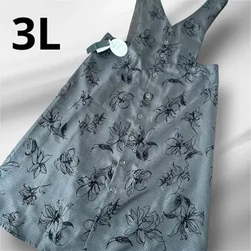 [새상품] INCEDE 플로키 플라워 오버롤 스커트 꽃무늬 3L 사이즈