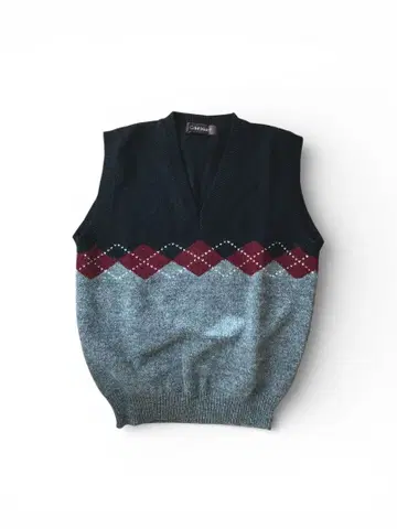 [ 80s Calvin Klein 니트 베스트 아가일 무늬 ]