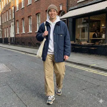 라코스테 네이비 코튼 커버올