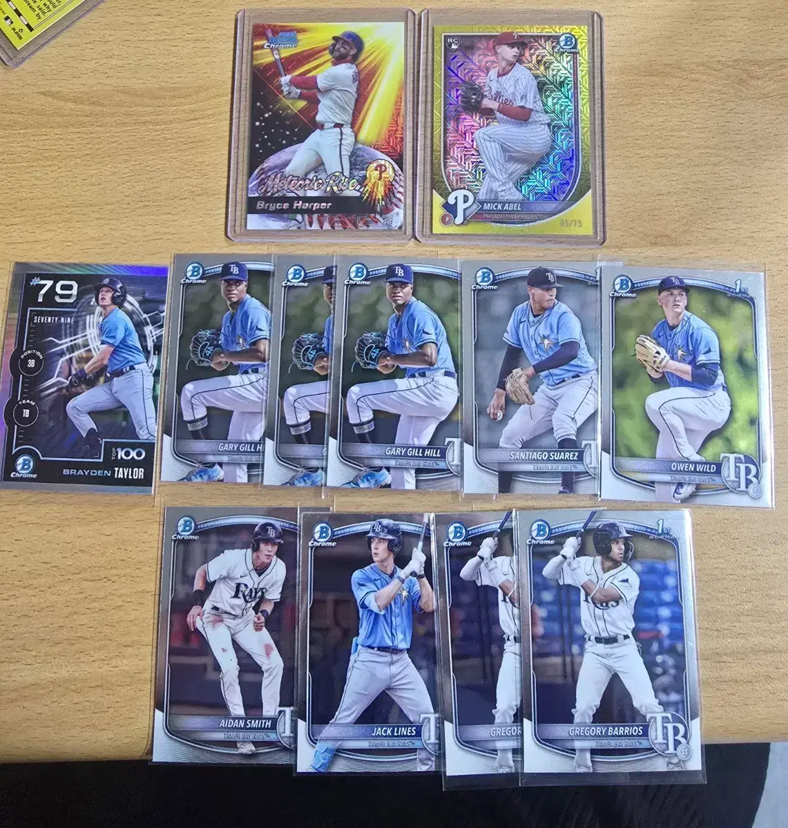 Bowman Chrome 야구 카드 모음 (Harper, Abel 외)