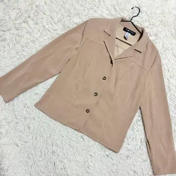 SAG HARBOR 오픈 카라 셔츠 자켓 광택감 베이지