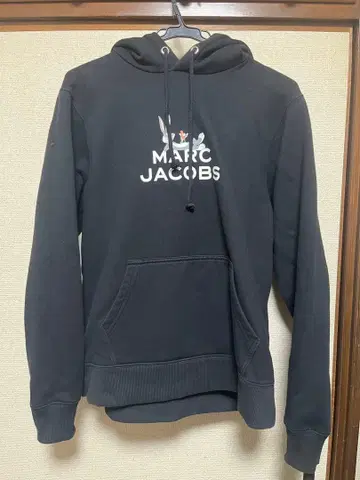마크 제이콥스 블랙 속기모 후드 부착 후드티