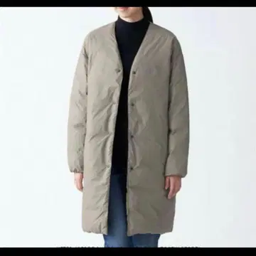 무인양품 경량 휴대용 다운 코트 다운 자켓 노카라