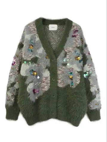 COEL 꽃무늬 샤기 비쥬 니트