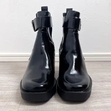 ZARA 사이드 벤트 앵클부츠 블록 힐 24.5 EU38