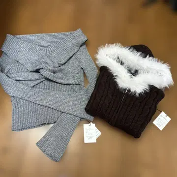 GRL 새상품 오프숄더 니트 케이블 니트