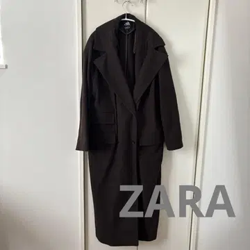 ZARA 롱 코드 다크 브라운 s 사이즈 롱 코트 체스터 코트