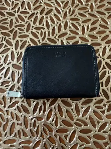 TAKEO KIKUCHI 네이비 지갑 동전 카드 홀더