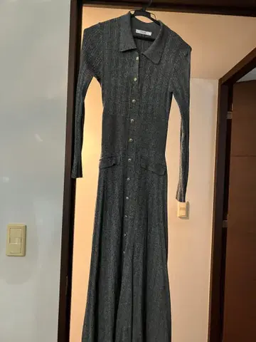 SNIDEL 니트 롱 원피스 그레이